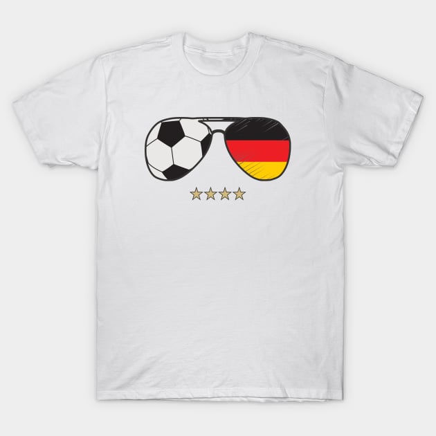 Germany Soccer Football Fan Glasses T-Shirt by Sal71